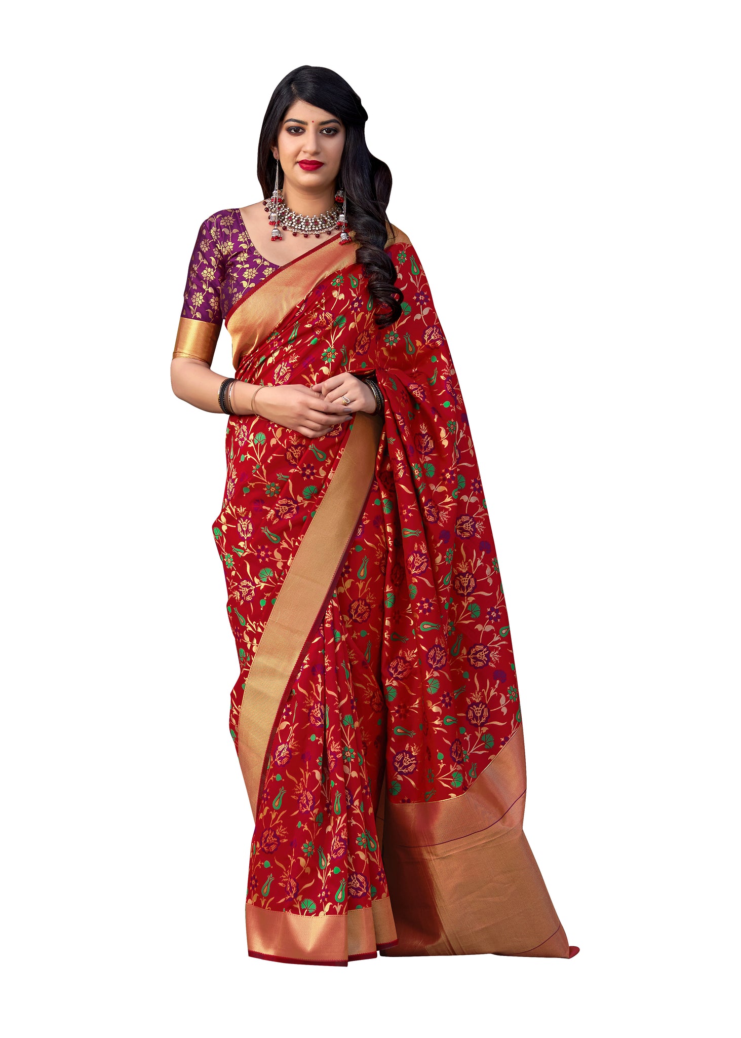 Wear Affair Women's mahrani silk Saree With Designer Blouse