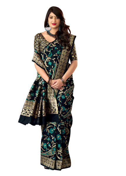 Wear Affair Women's maharani silk Saree With Designer Blouse