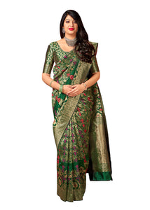 Wear Affair Women's maharani silk Saree With Designer Blouse