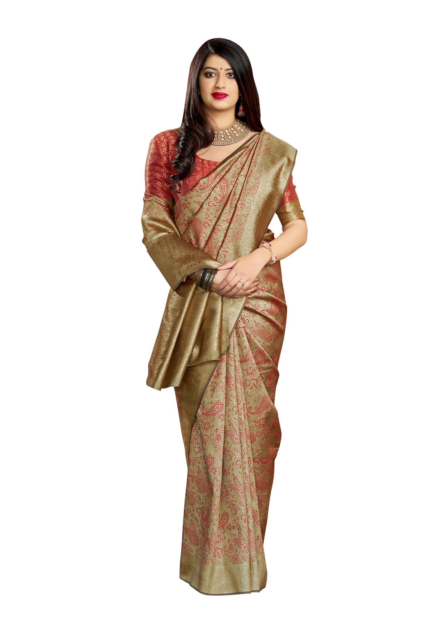 Wear Affair Women's maharani silk Saree With Designer Blouse