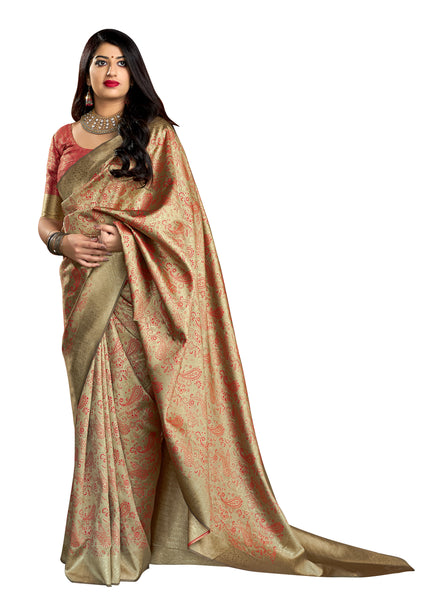 Wear Affair Women's maharani silk Saree With Designer Blouse