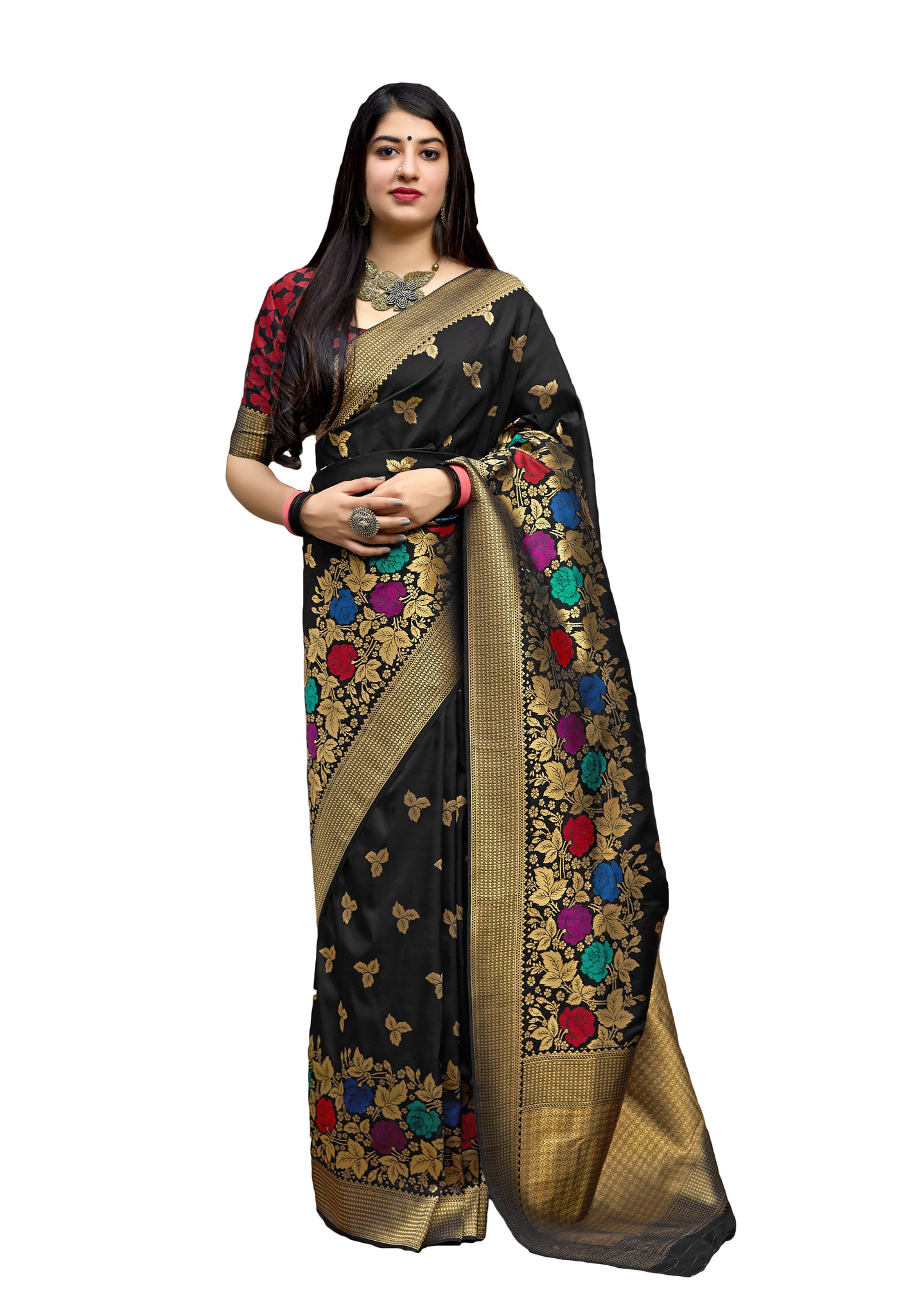 Wear Affair Women's Maheesha Silk Saree With Designer Blouse