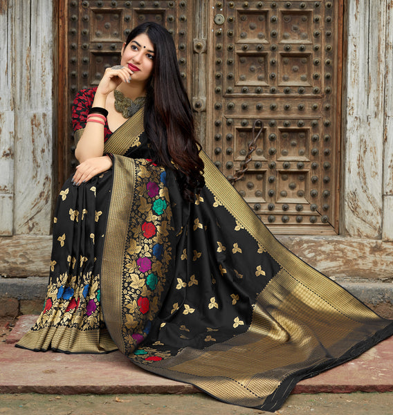 Wear Affair Women's Maheesha Silk Saree With Designer Blouse