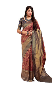 Wear Affair Women's Maheesha Silk Saree With Designer Blouse