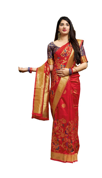 Wear Affair Women's Maheesha Silk Saree With Designer Blouse