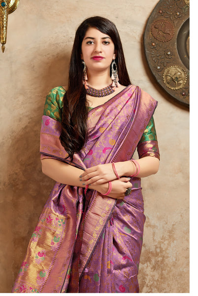 Wear Affair Women's Maheesha Silk Saree With Designer Blouse