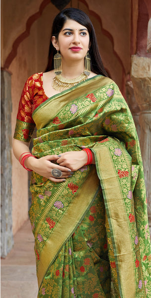 Wear Affair Women's Maheesha Silk Saree With Designer Blouse