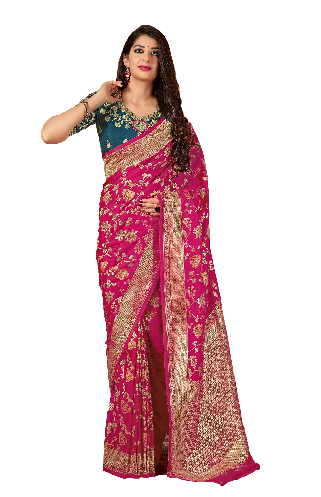 Wear Affair Women's Traditional Silk Saree With Designer Blouse