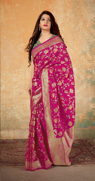 Wear Affair Women's Traditional Silk Saree With Designer Blouse