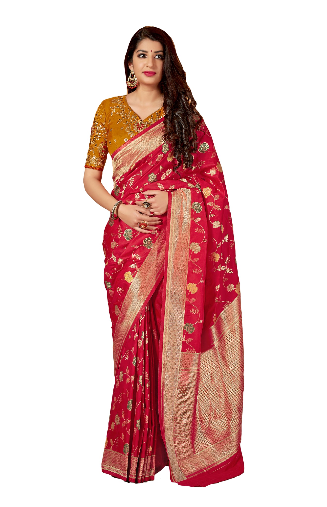 Wear Affair Women's Traditional Silk Saree With Designer Blouse