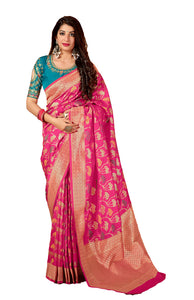 Wear Affair Women's mahavali silk Saree With Designer Blouse