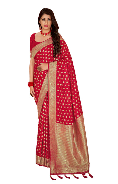 Wear Affair Women's mahavali silk Saree With Designer Blouse