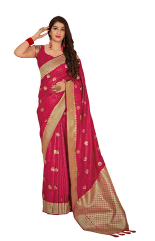 Wear Affair Women's mahavali silk Saree With Designer Blouse