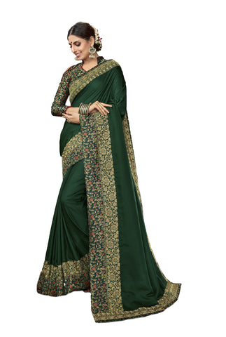 Wear Affair Women's Traditional Silk Saree With Designer Blouse