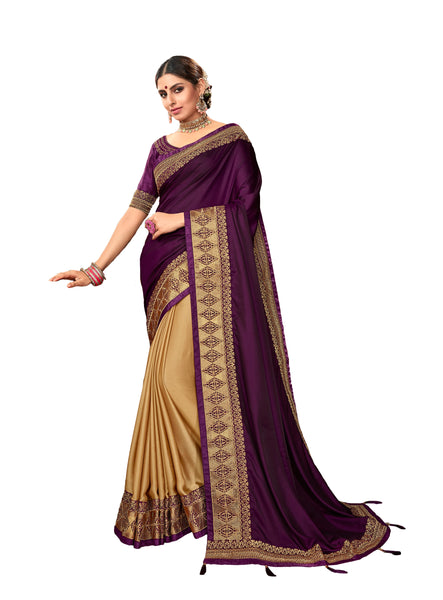 Wear Affair Women's Traditional Silk Saree With Designer Blouse