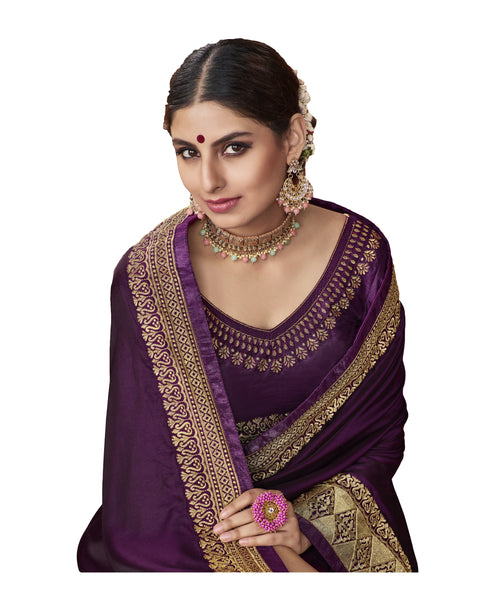 Wear Affair Women's Traditional Silk Saree With Designer Blouse