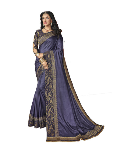 Wear Affair Women's Traditional Silk Saree With Designer Blouse