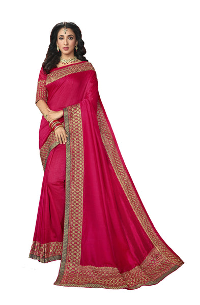 Wear Affair Women's Traditional Silk Saree With Designer Blouse