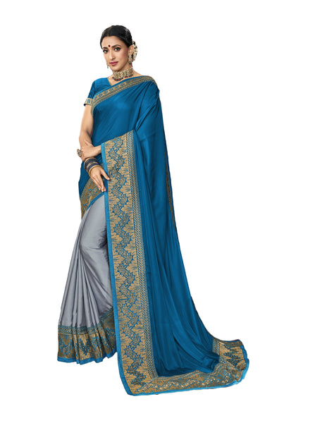 Wear Affair Women's Traditional Silk Saree With Designer Blouse