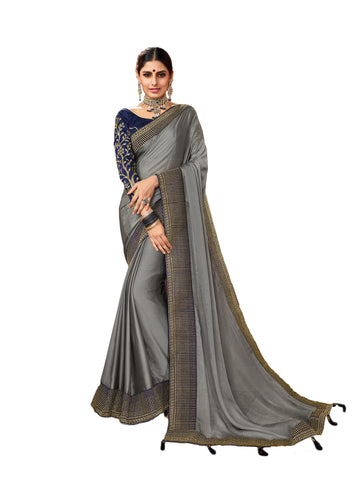 Wear Affair Women's Traditional Silk Saree With Designer Blouse