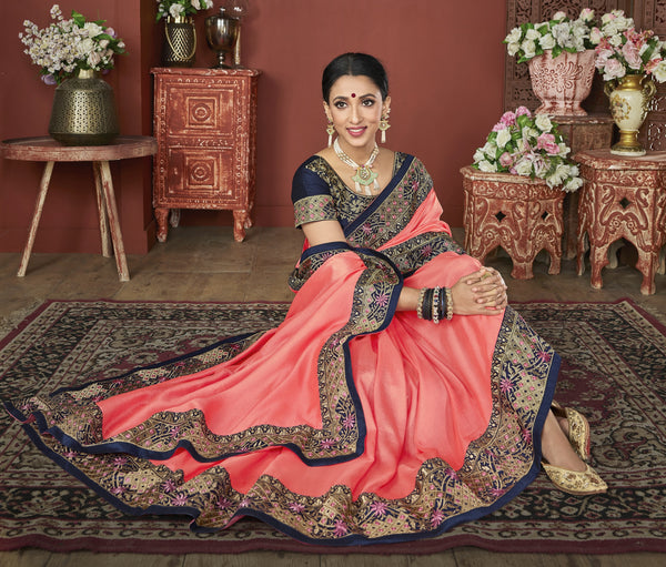 Wear Affair Women's Traditional Silk Saree With Designer Blouse