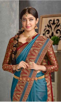 Wear Affair Women's Traditional Silk Saree With Designer Blouse