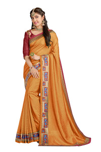 Wear Affair Women's Traditional Silk Saree With Designer Blouse