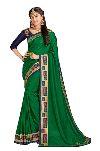 Wear Affair Women's Traditional Silk Saree With Designer Blouse