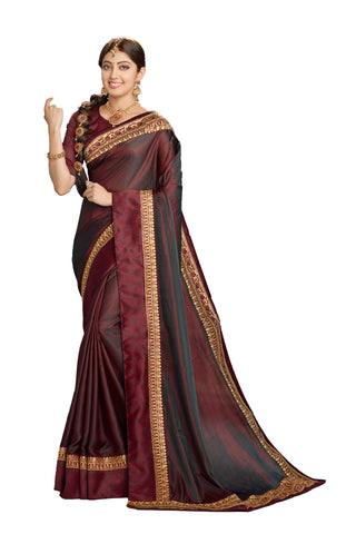 Wear Affair Women's Traditional Silk Saree With Designer Blouse