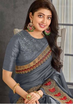 Wear Affair Women's Traditional Silk Saree With Designer Blouse