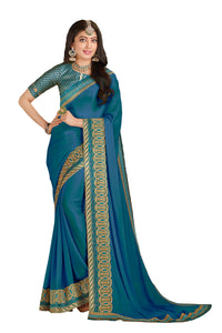 Wear Affair Women's Traditional Silk Saree With Designer Blouse