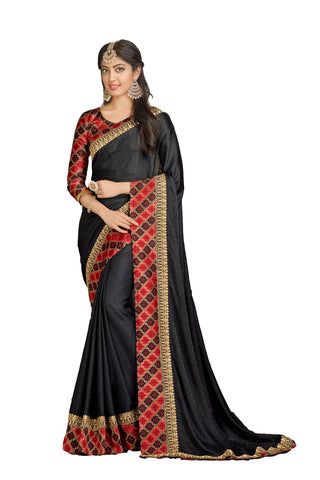 Wear Affair Women's Traditional Silk Saree With Designer Blouse